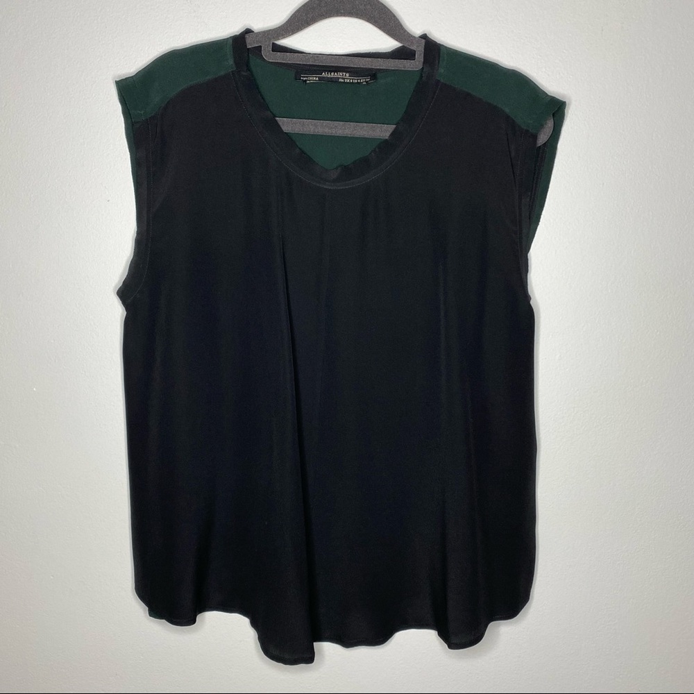 All Saints 100% Silk Novah Top Sleeveless Tank Blouse Size 4